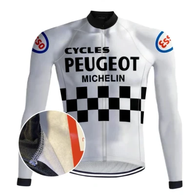 Abbildung von Retro Winter Radjacke (Fleece) Peugeot Weiss RedTed