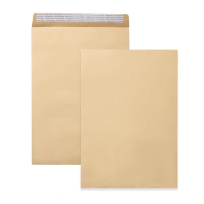 Abbildung von 50x Briefumschlag DIN C4 Braun 229x324 mm 90g Großer Fensterloser mit gerader Versiegelung und Haftklebung A4 Geschäftsumschlag