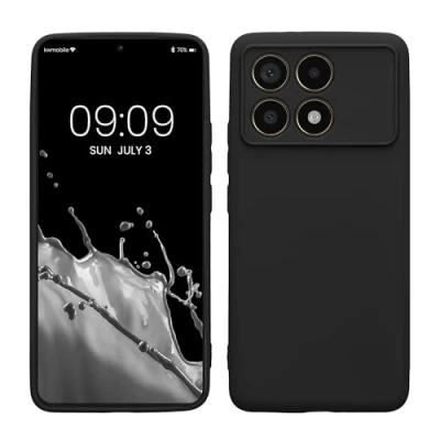 Abbildung von kwmobile Handyhülle kompatibel mit Xiaomi Poco F6 Pro 5G Hülle Handy Case aus weichem Silikon in Schwarz