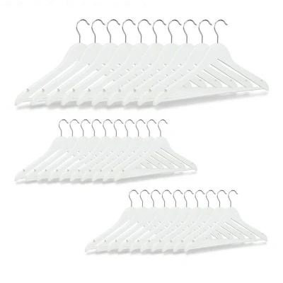 Abbildung von relaxdays Kleiderbügel Holz 30er Set, Weiß