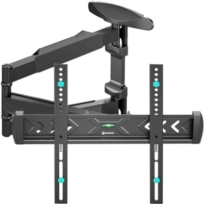 Abbildung von ONKRON TV Wandhalterung Langer Arm für 40 75 Zoll TVs bis zu 35 kg, Universal schwenkbar neigbar &amp; ausziehbar max 400x400 VESA Schwenkarm/Fernsehhalterung Wand Schwarz NP47 B