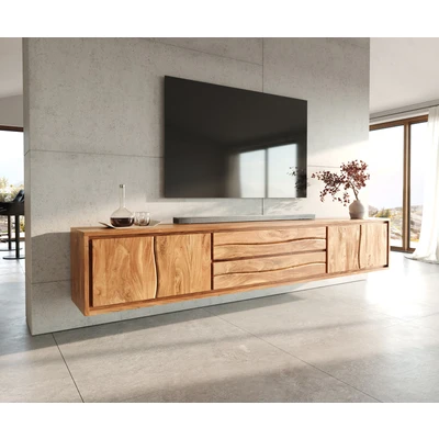 Abbildung von Lowboard Live Edge 300 cm Akazie Natur 4 Türen 2 Schübe schwebend