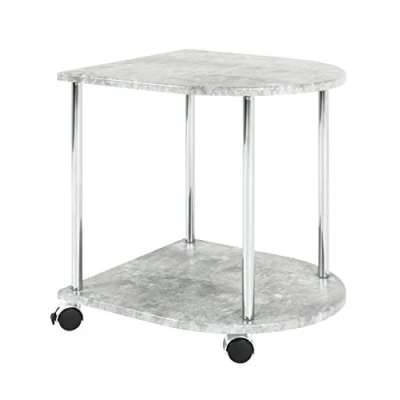 Abbildung von HAKU Möbel Beistelltisch auf Rollen betonoptik, Chrom, MDF, Metall Maße: B 42 cm x H 45 T 40 cm, Style: Modern