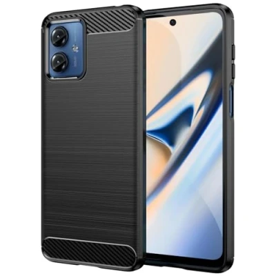 Abbildung von Verco Schutzhülle für Motorola Moto G14, robuste weiche Handyhülle G14 Hülle Silikon Case Schwarz