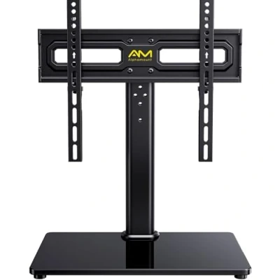 Abbildung von TV Ständer Schwenkbarer, Universal Standfuss für 32 60 Zoll LED LCD Flach &amp; Curved Fernseher bis zu 40kg, Höhenverstellbarer Stand Max.VESA 400x400mm