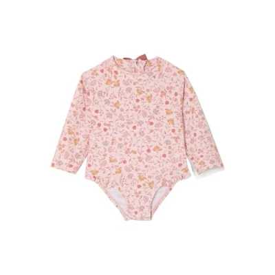 Abbildung von Vertbaudet Mädchen Baby Badeanzug mit Langen Ärmeln, Blumenprint Oeko TEX® Hellrosa 92/98