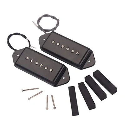 Abbildung von Alnicov P90 Tonabnehmer in Form eines Hundeohrens, für 6 saitige Gibson E Gitarre, Schwarz