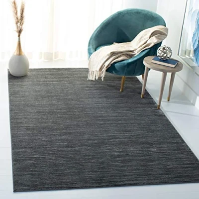 Abbildung von SAFAVIEH Modern Teppich für Wohnzimmer, Esszimmer, Schlafzimmer Vision Collection, Kurzer Flor, Grau, 122 X 183 cm