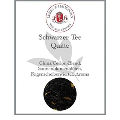 Abbildung von Lerbs &amp; Hagedorn, Schwarzer Tee Quitte 250g (ca. 21 Liter) Mit China und Ceylon als Basis, Feigenscheiben Sonnenblumenblüten