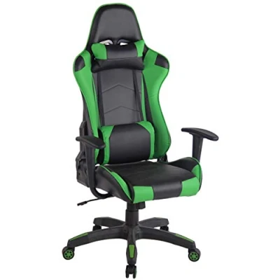 Abbildung von CLP Gaming Bürostuhl Miracle Mit Kunstlederbezug Höhenverstellbarer Gamingstuhl Leichtlaufrollen Erhältlich, Farbe:schwarz/grün