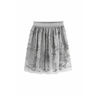 Abbildung von Next Sequin Regular FIT Alinienrock für Kinder, Größe: 98, Silver