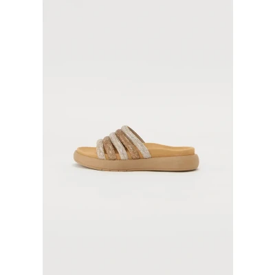 Abbildung von Gabor Damen Pantoletten, Frauen Slipper,Best Fitting,Slip ons,Backless Slipper,Gartenschuhe,Sommerschuhe,sommerclogs,Gold Kombi,43 EU / 9 UK