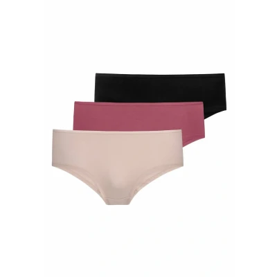 Abbildung von Snocks 3 PACK Panties, Damen, Größe: XS, Apricot/mauve/schwarz