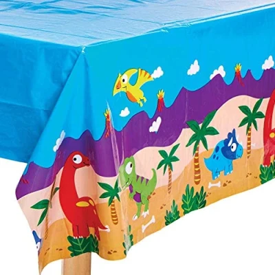 Abbildung von Baker Ross FC981 Abwischbare Dinosaurier Tischdecke 1 Stück, Partytischdecke für den Kindergeburtstag