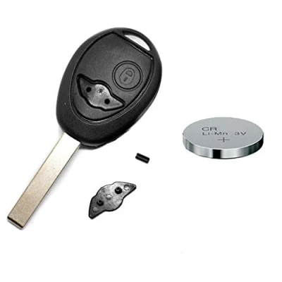 Abbildung von Repair Reparatur Satz Gehäuse Funkschlüssel Fernbedienung Autoschlüssel 2 Tasten Rohling + CR2032 Batterie kompatibel mit Mini
