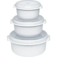 Abbildung von Emsa Micro family mikrowellentopf 3 tlg 0.5/1/1.5ltr weiss 459061200