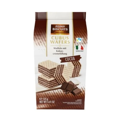 Abbildung von Feiny Biscuits Cubus Wafers Kakao Waffeln Mit Kakaocremefüllung Vorteilspackung 2 x 125g