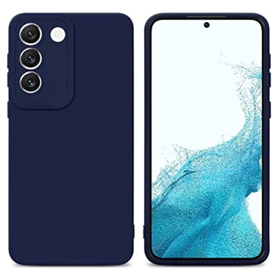 Abbildung von Cadorabo Hülle kompatibel mit Samsung Galaxy S22 Schutzhülle TPU Silikon Case Liquid Design Kameraschutz Slim Kratzfest Weiche Gummi Rundumschutz für in Blau