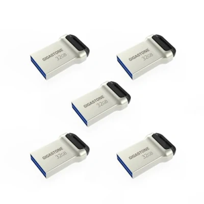 Abbildung von GIGASTONE Z90 USB 3.2 Gen1 Flash Laufwerk, 32 GB, Mini Fit, wasserdicht, kompakter Stift, zuverlässige Leistung, Stick, 2.0/USB 3.0/USB 3.1 Schnittstelle, kompatibel mit 5 Stück