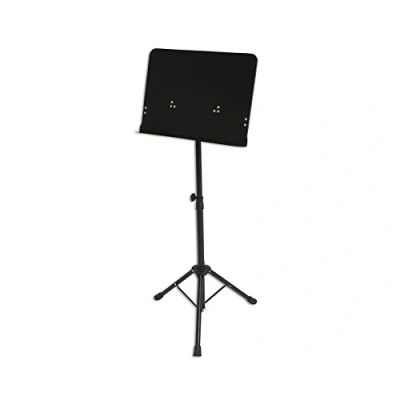 Abbildung von Betzold Musik Notenständer schwarz, klappbar, Metallplatte, höhenverstellbar Notenpult Orchesterpult