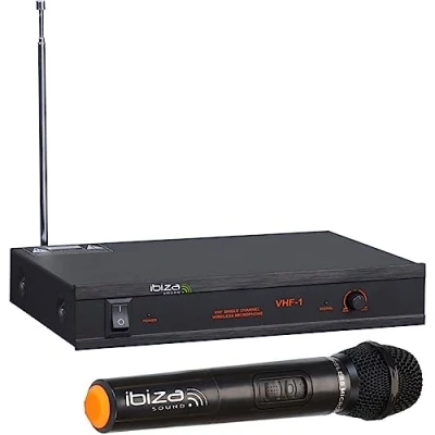 Abbildung von IBIZA VHF1B 1 KANAL FUNKMIKROFONSYSTEM HANDMIKROFON PARTY DISCO MUSIK EVENT DJ BÜHNE SOUND LAUTSPRECHER CLUB REDE THEATER