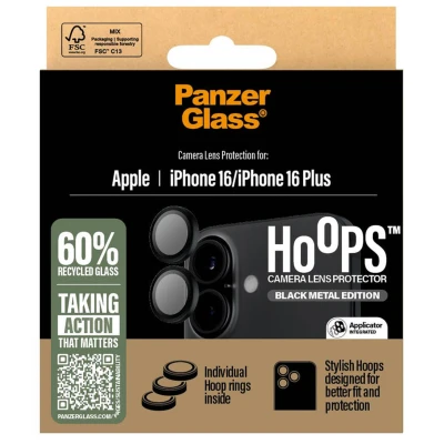 Abbildung von Apple iPhone 16 Panzerglas PanzerGlass Camera Protector Hoop Optic Rings Kameraprotektor für das / Plus