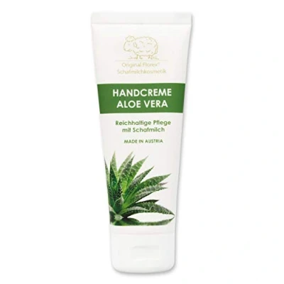 Abbildung von Florex Handcreme Aloe Vera Reichhaltige intensive Pflege bei trockenen strapazierten Händen mit Schafmilch ohne Palmöl 75 ml