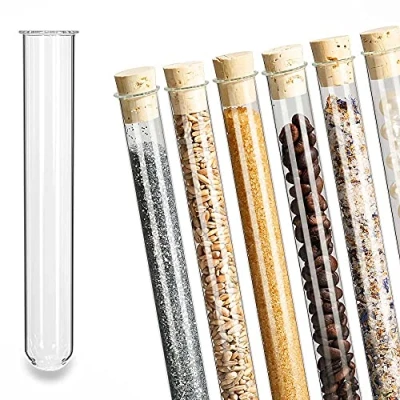 Abbildung von Tuuters 25x Glas Reagenzgläser mit Korken, Reagenzglas Bördelrand (160 x Ø 24mm)