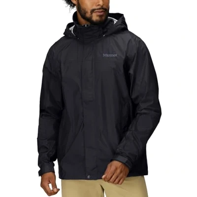 Abbildung von Marmot Herren PreCip Eco Jacket S25, Wasserdichte Regenjacke, winddichter Regenmantel, atmungsaktiv, faltbarer Hardshell Windbreaker, ideal zum Fahrradfahren &amp; Wandern, Black, M