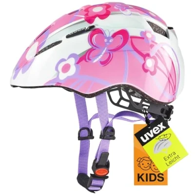 Abbildung von uvex Kid 2 Leichter Fahrradhelm für Kinder individuelle Größenanpassung erweiterbar mit LED Licht Butterfly 46 52 cm