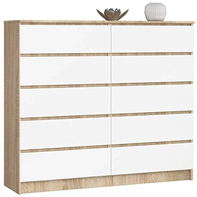 Abbildung von AKORD Kommode K 140 mit 10 (2 x 5) Schubladen, B138 H121 T40 cm, Gewicht 75 kg