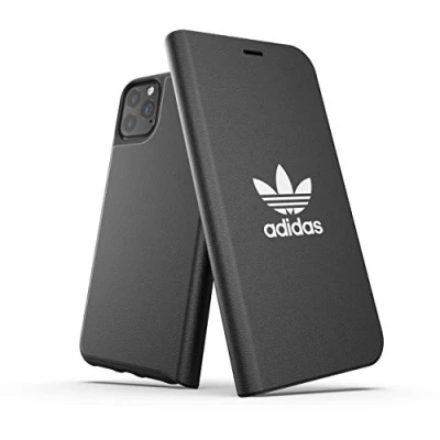 Abbildung von adidas Originals Kompatibel mit iPhone 11 Pro Max Hülle, Folio Schutz Booklet Handyhülle Schwarz