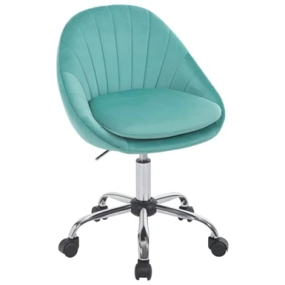 Abbildung von WOLTU Homeoffice Stuhl, Bürostuhl ergonomisch, Schminkstuhl drehbar, Drehstuhl mit Rollen, Schreibtischstuhl 150 kg belastbar, für Arbeitszimmer Schlafzimmer, Samt, Türkis, BS167ts