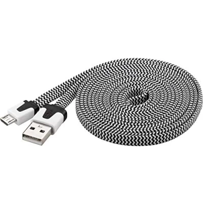 Abbildung von PremiumCord Kabel Micro USB 2.0, A B 2m, Flaches Textilkabel