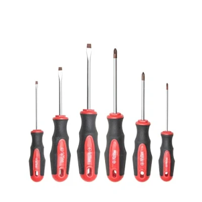 Abbildung von ROTATION 6 teiliges Schraubendreher Set mit magnetischer Spitze, 3 Kreuzschlitz und flache, rote rot, glänzend, S2 Stahl