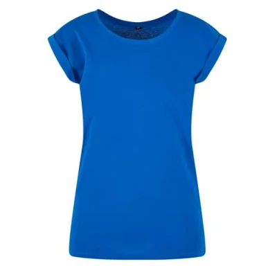 Abbildung von Build Your Brand Damen BY021 Ladies Extended Shoulder Tee T Shirt, Bright Blue, S
