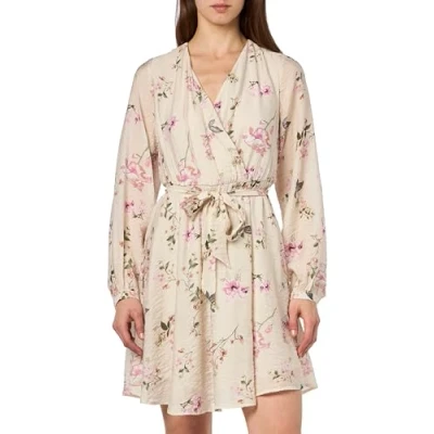 Abbildung von ONLY Wickelkleid Damen, Pumice Stone/AOP:OCC. Romantic Garden, S