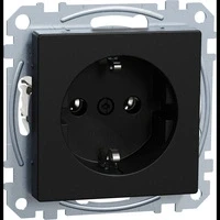 Abbildung von Schneider Electric Merten MEG2301 0403 SCHUKO Steckdose, Aus Recyceltem Ocean Plastic Material, Steckklemmen, Schwarz Matt, System M, Schutzkontaktsteckdose