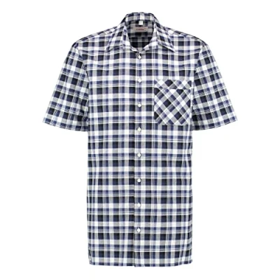 Abbildung von Condor Herren Hemd Kurzarm Arbeitshemd Workwear mit Liegekragen Kegsi, Größe:41/42, Farbe:Marine