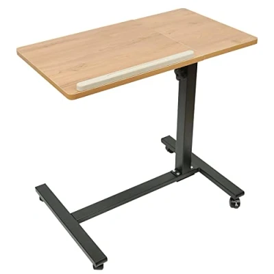 Abbildung von Beistelltisch mit Rollen,Pflegetisch höhenverstellbar,Computertisch Laptoptisch PC Tisch Rollen für Büro,Betttisch Pflegebett,Schrebitisch (Holz (60.34.5.58/90cm))