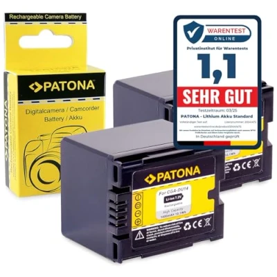 Abbildung von PATONA 2X Akku Ersatz für Panasonic CGA DU14, DU06, DU07, DU21, VW VBD070, VBD140, VBD210 Batterie