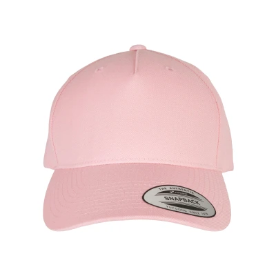Abbildung von Flexfit YP Classics 5PANEL Curved Visor Snapback Cap, Größe: One Size, Prism pink