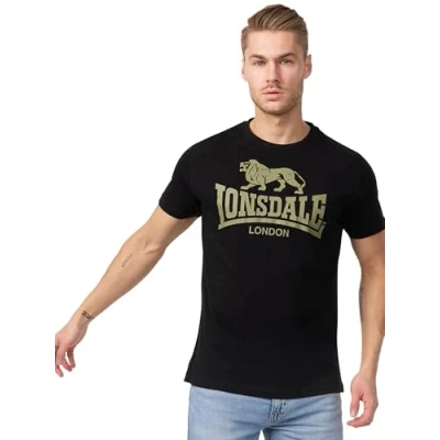Abbildung von Lonsdale Tshirt print, Herren, Größe: Large, Black/olive