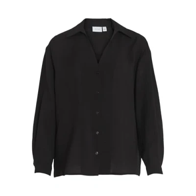 Abbildung von VILA Vidomira V NECK Hemdbluse black, Damen, Größe: 34, Black