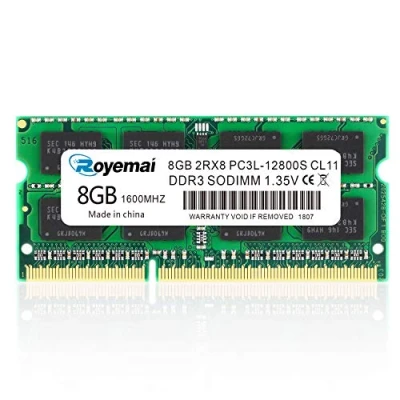 Abbildung von 8GB DDR3L 1600MHz PC3 12800 1.35V 2Rx8 Dual Rank 204 Pin CL11 Unbuffered Non ECC SODIMM Laptop/Notizbuch Arbeitsspeicher Module Upgrade