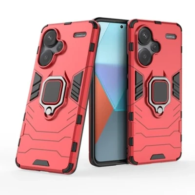 Abbildung von Max Power Digital Hülle für Xiaomi Redmi Note 13 Pro Plus Drehbar Ringhalter Cover Magnet Bumper Handyhülle Case Stoßfest Doppelschichter Schutzhülle Outdoor Shock Absorption Mit Ring (Rot)