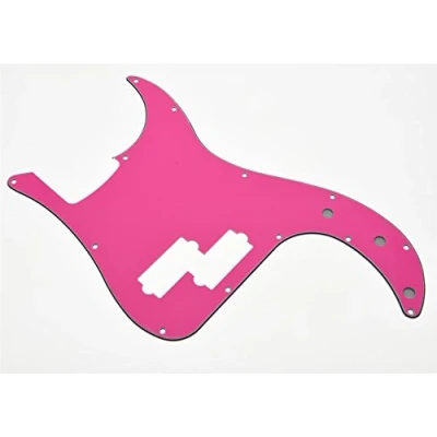 Abbildung von KAISH P Bass Pickguard mit 13 Löchern, Stil, Schlagbrett, Schlagbrett für USA/Mexiko, Precision Bass, Pink, 3 lagig