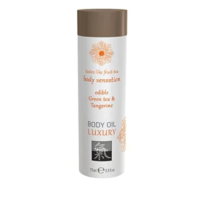 Abbildung von Shiatsu Körperöl Massageöl mit Aroma Duft Geschmack Grüner Tee und Mandarine 75 ml