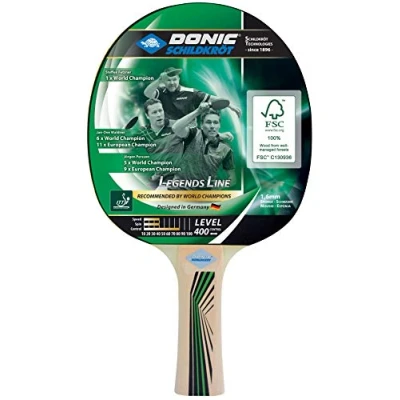 Abbildung von Donic Schildkröt Tischtennisschläger Legends 400 FSC, 1,6 mm Schwamm, FSC Holz, Jade ITTF Belag, 705241
