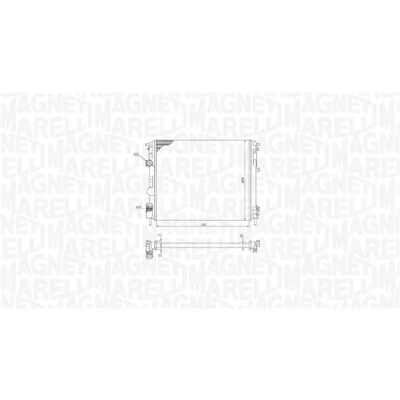 Abbildung von MAGNETI MARELLI 350213195200 Kühler, Motorkühlung 480 414 23 Kühlrippen mechanisch gefügt RENAULT: Kangoo I, CLIO 2, I Rapid